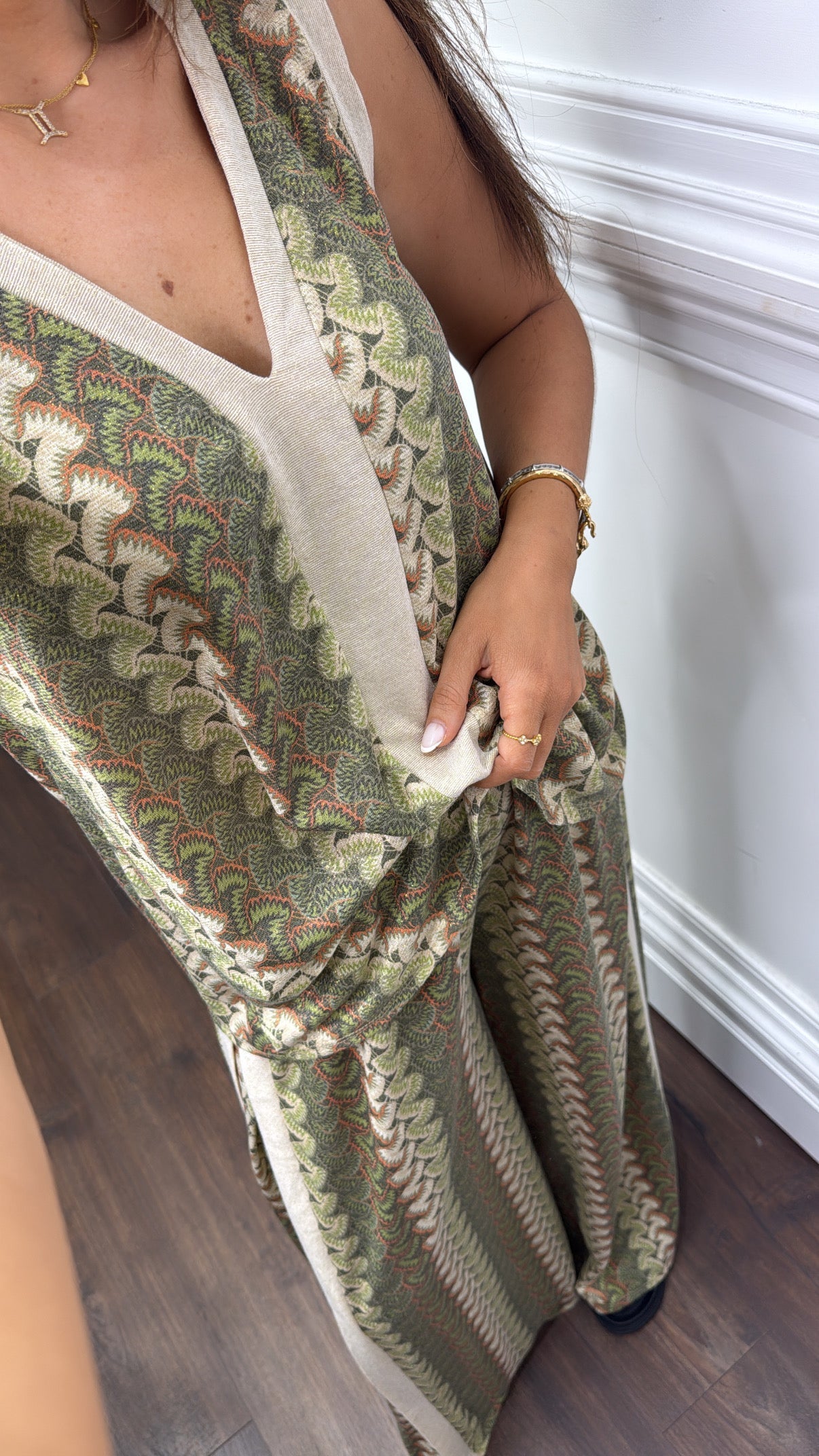 PELLA  printed contrast trouser co-ord
